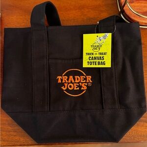Trader Joe's HALLOWEEN Black Canvas Tote Bag